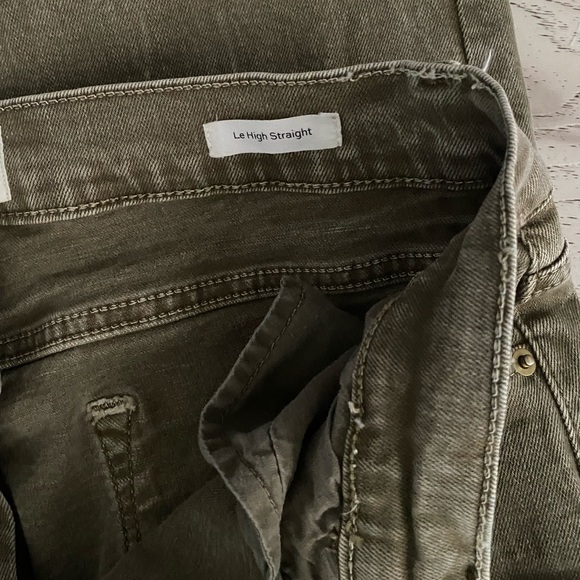 Frame Denim Le High Washed Moss Rips Distressed Straight Cropped Leg Jeans - Picture 10 of 11